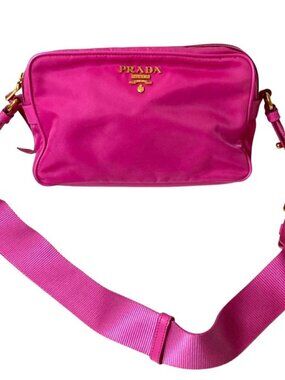 Prada Nylon Canvas Shoulder Bag Pink